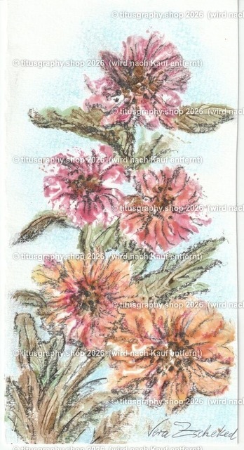 Blumengruß | Zeichnung von Vera Zschecked exclusiv auf titusgraphy.eu - Realisiert mit Pictrs.com