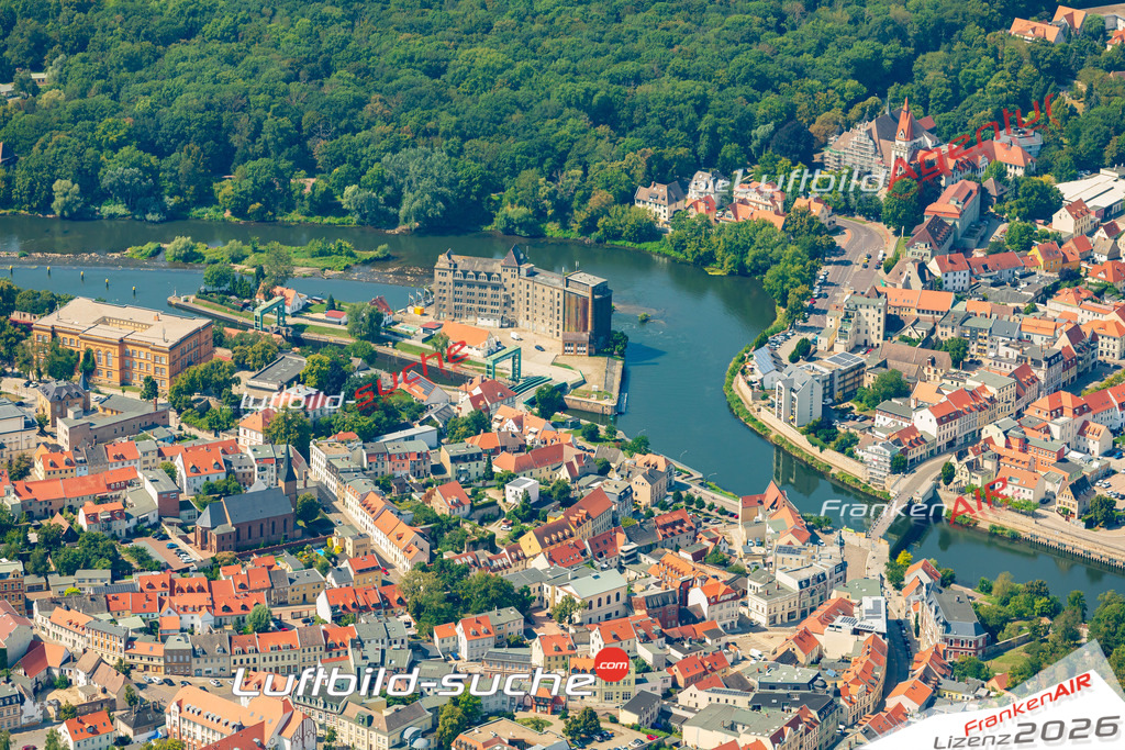 Schrägluftbild  Schiffahrtamt  Bernburg - Das Luftbild wurde 2025 vom UL-Flugzeug heraus erstellt (ohne Drohne- keine Drohnenaufnahme ) - Hochauflösende Luftaufnahme -Nicht vergleichbar mit Google Maps oder Satelittenbilder- Die Geschenkidee !Mit Lizenz und Bildrechte bestellbar