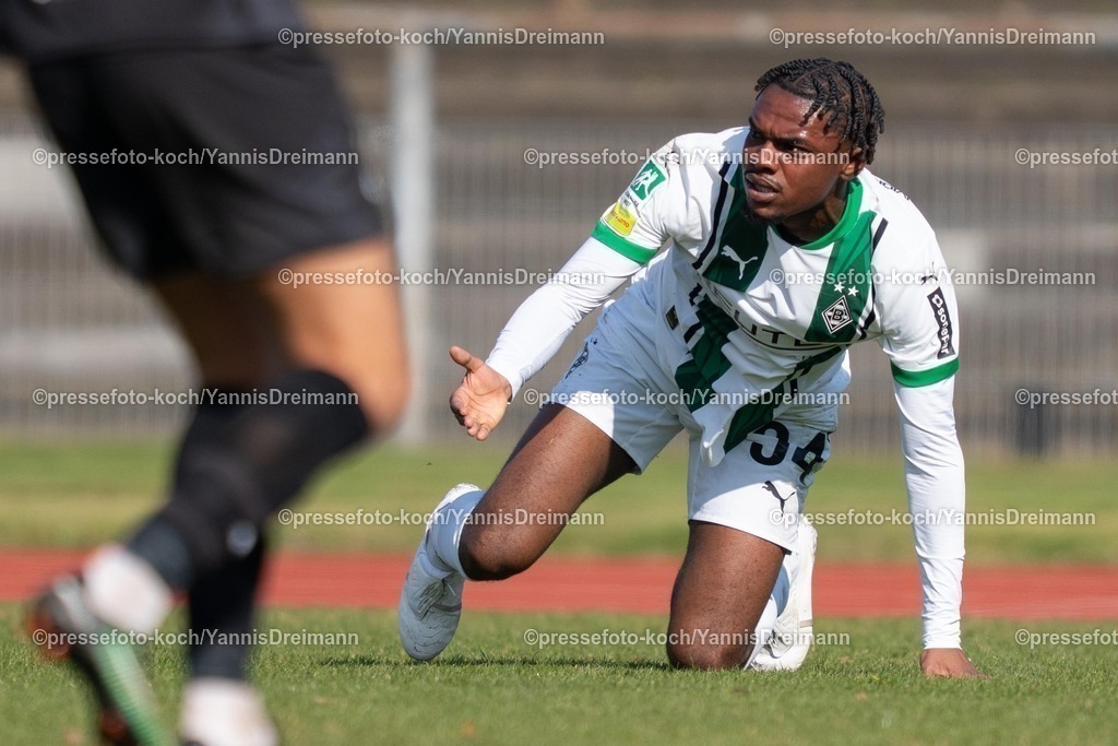 xYDR15032501042 | 15.03.2025, xydrx, Fußball, Borussia Mönchengladbach II (U23) - 1.FC Bocholt, Regionalliga West, Grenzlandstadion: Charles Herrmann (Borussia Moenchengladbach II #34)