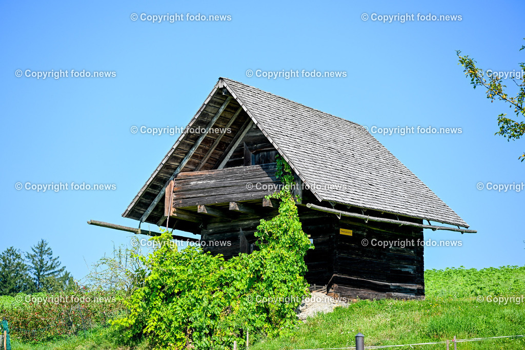 Bad Kreuzen_ 11.09.2023-26 | 11.09.2023, Bad Kreuzen, AUT, Bad Kreuzen, im Bild Franzosenhuette

ein alter Getreidespeicher beim Rotaigner in Unterdoerfl 29, an welchem Einschussloecher im Holz und kleine Dellen im Eisenblech heute noch zu sehen sind aus den Napoleonischen Kriegen
Quelle: Wikipedia