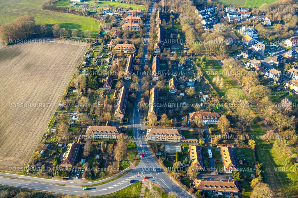 Hamm241200369 | Luftbild, Bergarbeitersiedlung Wohnsiedlung Vogelsang, Stadtbezirk Heessen, Hamm, Ruhrgebiet, Nordrhein-Westfalen, Deutschland