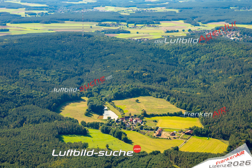 Das Luftbild zeigt : Ungerthal Büchenbach - Die Luftaufnahme wurde 2023 vom UL-Flugzeug aus erstellt ( keine Drohne ) - Hochauflösende Luftaufnahme - Für grossformatige Ausdrucke geeignet. Die Geschenkidee !Mit Lizenz und Bildrechte bestellbar