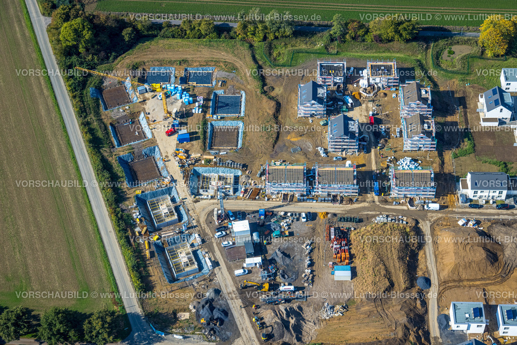 Holzwickede220900734 | Luftbild, Baustelle und Neubau Wohnpark Emscherquelle in Hohenleuchte, Holzwickede, Ruhrgebiet, Nordrhein-Westfalen, Deutschland
