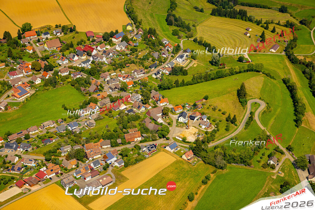 Das Luftbild zeigt : Römlinsdorf Alpirsbach - Die Luftaufnahme wurde 2024 vom UL-Flugzeug aus erstellt ( keine Drohne ) - Hochauflösende Luftaufnahme - Für grossformatige Ausdrucke geeignet. Die Geschenkidee !Mit Lizenz und Bildrechte bestellbar