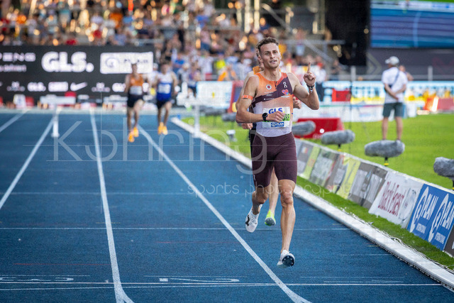 Deutsche Leichtathletik-Meisterschaften; Bochum-Wattenscheid, 25.07.2026 | Deutscher Meister über 3000m Hindernis Karl Bebendorf (Dresdner SC 1898); Deutsche Leichtathletik-Meisterschaften am 25.07.2026 im Lorheide-Stadion, Bochum-Wattenscheid (Nordrhein-Westfalen).