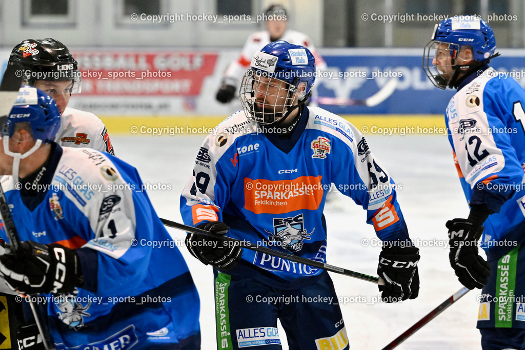 ESC SPARKASSE STEINDORF vs. EV ZELTWEG MURTAL LIONS | #69 Kreuzer Philipp ESC Steindorf, #12 Cimzar Tadej ESC Steindorf, ESC SPARKASSE STEINDORF vs. EV ZELTWEG MURTAL LIONS, ESC SPARKASSE STEINDORF vs. EV ZELTWEG MURTAL LIONS am 27.12.2025 in Steindorf (Ossiachersee Halle), Austria, (Photo by Bernd Stefan)