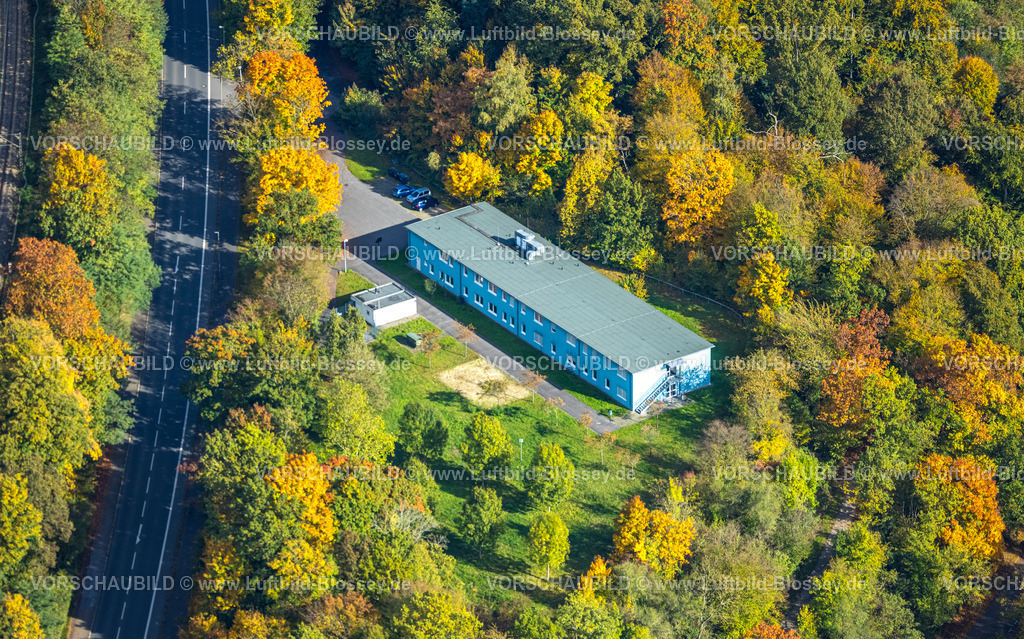 Essen251002988Sued | Luftbild, Flüchtlingsunterkunft Lerchenstraße, Werden, Essen, Ruhrgebiet, Nordrhein-Westfalen, Deutschland