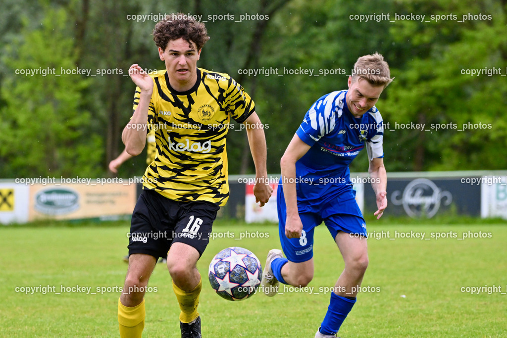 SV Wernberg vs. FC Faakersee | #16 Tobias Felix Waldner FC Faakersee, #8 Christian Ulbing SV Wernberg, SV Wernberg vs. FC Faakersee, SV Wernberg vs. FC Faakersee am 01.06.2024 in Wernberg (Sportplatz Wernberg), Austria, (Photo by Bernd Stefan)