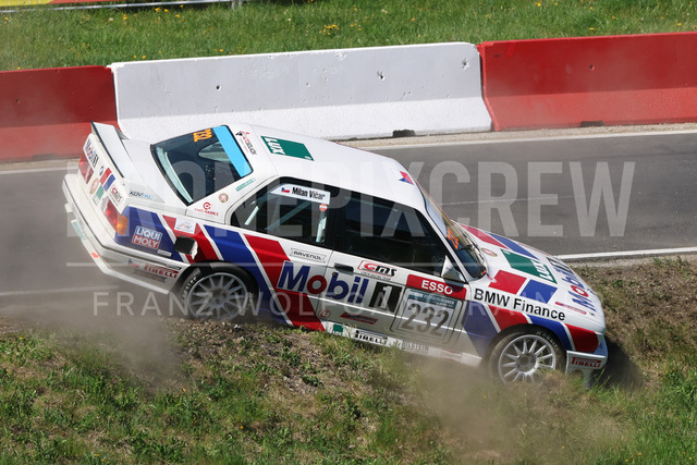 FIA European Hill Climb Championship – Rechberg 2026    | FIA European Hill Climb Championship at Rechberg, held from 24 to 26 April 2026 near Tulwitz, Styria, Austria. The image shows Milan VICAR (CZE) BMW M3 E30, turn around, crash.     