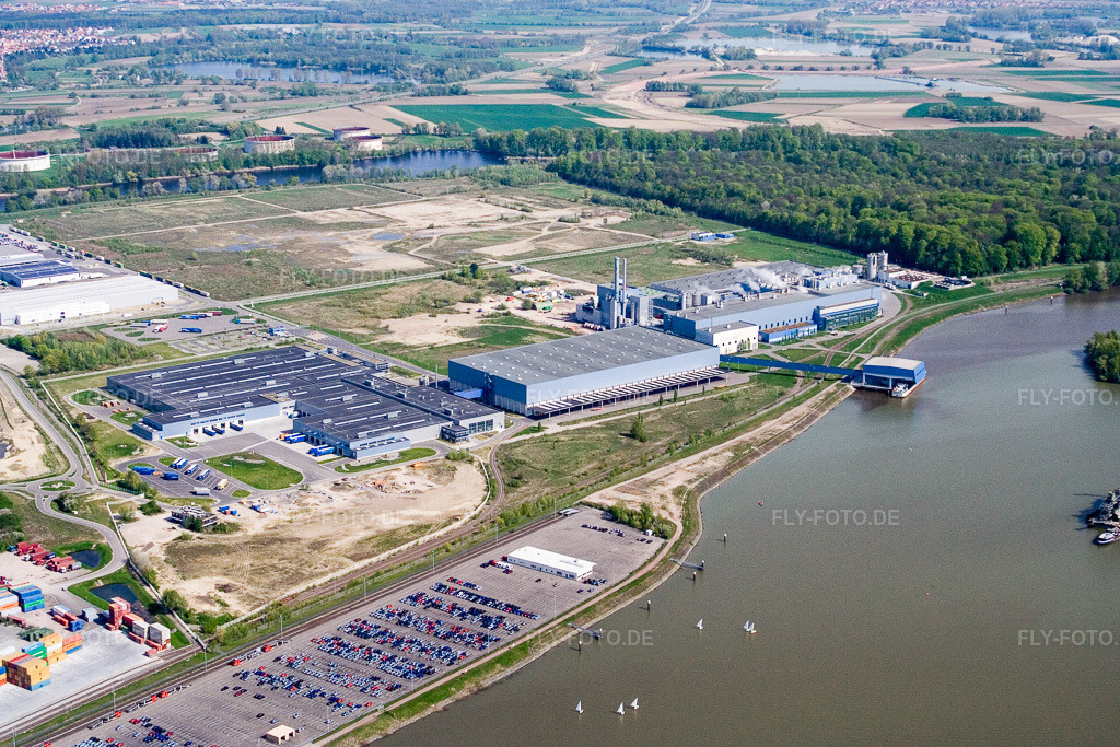 Luftbild: Contargo im Ortsteil Maximiliansau in Wörth im Bundesland Rheinland-Pfalz in Deutschland. Foto: IMG_10513.jpg vom 27.04.2008 durch Werner Riehm/FLY-FOTO.de