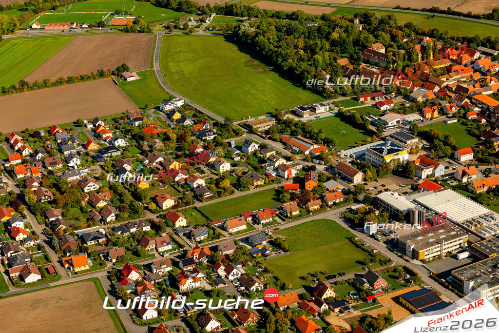 Luftaufnahme von  Sugenheim - Die Luftaufnahme wurde 2025 vom UL-Flugzeug heraus erstellt ( keine Drohne ) - Hochauflösende Luftaufnahme - für professionelle Ausdrucke geeignet. Die Geschenkidee !Mit Lizenz und Bildrechte bestellbar