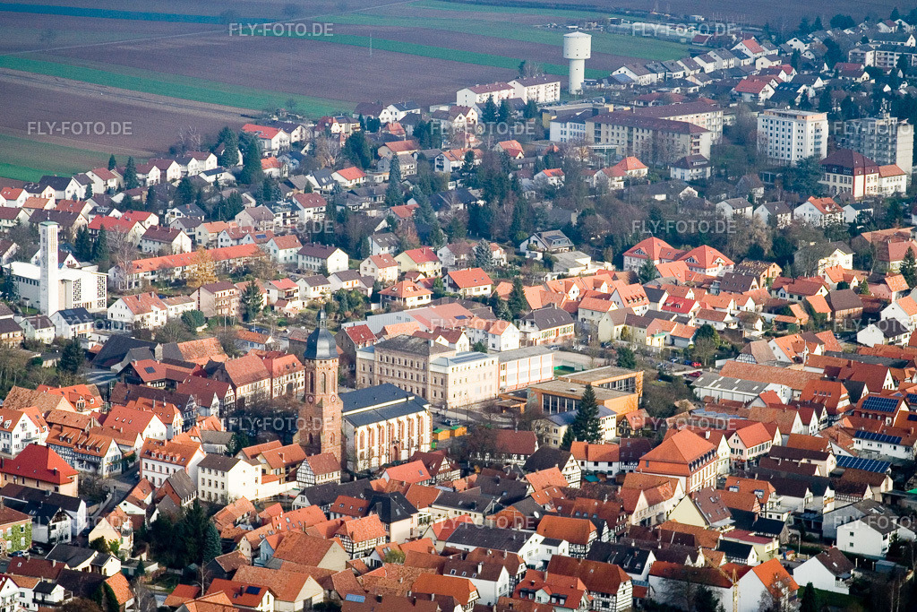 Innnenstadt von Südwesten | Luftbild: Innnenstadt von Südwesten in Kandel im Bundesland Rheinland-Pfalz in Deutschland. Foto: IMG_14744.jpg vom 26.11.2008 durch Werner Riehm/FLY-FOTO.de - Realisiert mit Pictrs.com