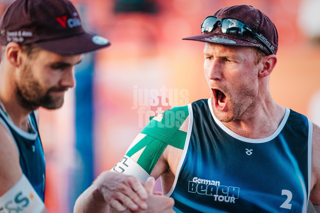 Beachvolleyball | Männer | Allianz German Beach Tour 2024 | Tourstop Kühlungsborn 2 | 16.08.2024 | v.l. Manuel Harms und Yannick Harms