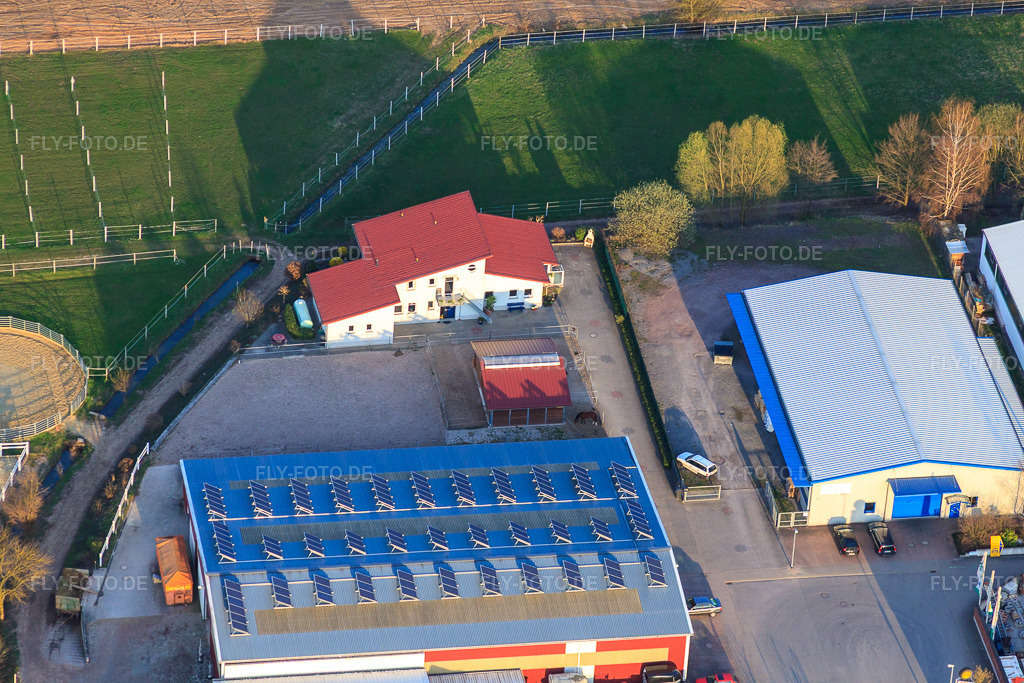 Luftbild: Industriegebiet Am Gäxwald in Herxheim bei Landau im Bundesland Rheinland-Pfalz in Deutschland. Foto: IMG_38914.jpg vom 25.03.2011 durch Werner Riehm/FLY-FOTO.de