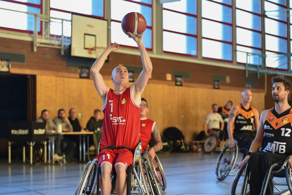 2024-10-26-0331 | RSKV Tuebingen vs. Hannover United 2, Rollstuhlbasketball, 2. Bundesliga Sued, 3. Spieltag, Saison 2024/2025, 26.10.2024, Foto: Ralph Kunze - Realisiert mit Pictrs.com