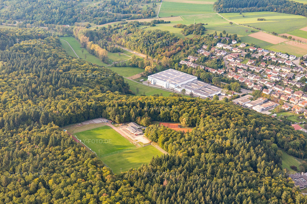 Luftbild: Waldstadion in Eisingen im Bundesland Baden-Württemberg in Deutschland. Foto: IMG_103636.jpg vom 23.09.2017 durch Werner Riehm/FLY-FOTO.de