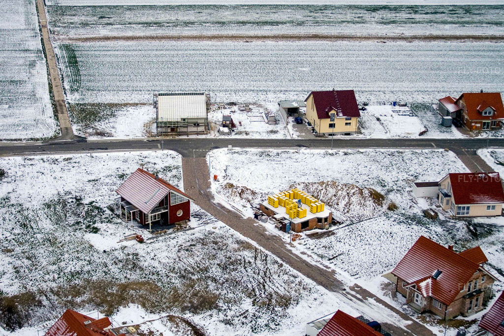 Luftbild: Neubaugebiet NO im Winter bei Schnee im Ortsteil Schaidt in Wörth im Bundesland Rheinland-Pfalz in Deutschland. Foto: IMG_5226.jpg vom 26.01.2007 durch Werner Riehm/FLY-FOTO.de