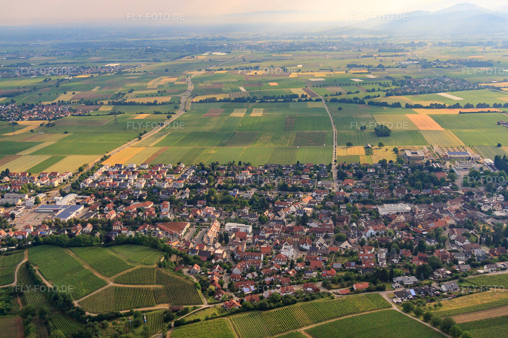 Luftbild: Weinbergstr in Heitersheim im Bundesland Baden-Württemberg in Deutschland. Foto: IMG_68265.jpg vom 19.06.2014 durch Werner Riehm/FLY-FOTO.de