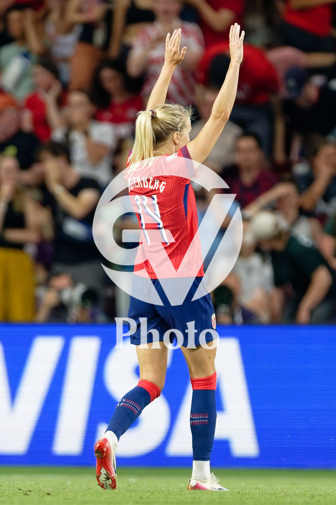 Norway v Italy - UEFA Women's EURO 2025 Quarter-Final | GENEVA, SWITZERLAND - JULY 16: Ada Hegerberg of Norway celebrates after scoring her team's first goal  during the UEFA Women's EURO 2025 Quarter-Final match between Norway and Italy at Stade de Geneve on July 16, 2025 in Geneva, Switzerland. (Photo by Giuseppe Velletri/Sports Press Photo/Getty Images)