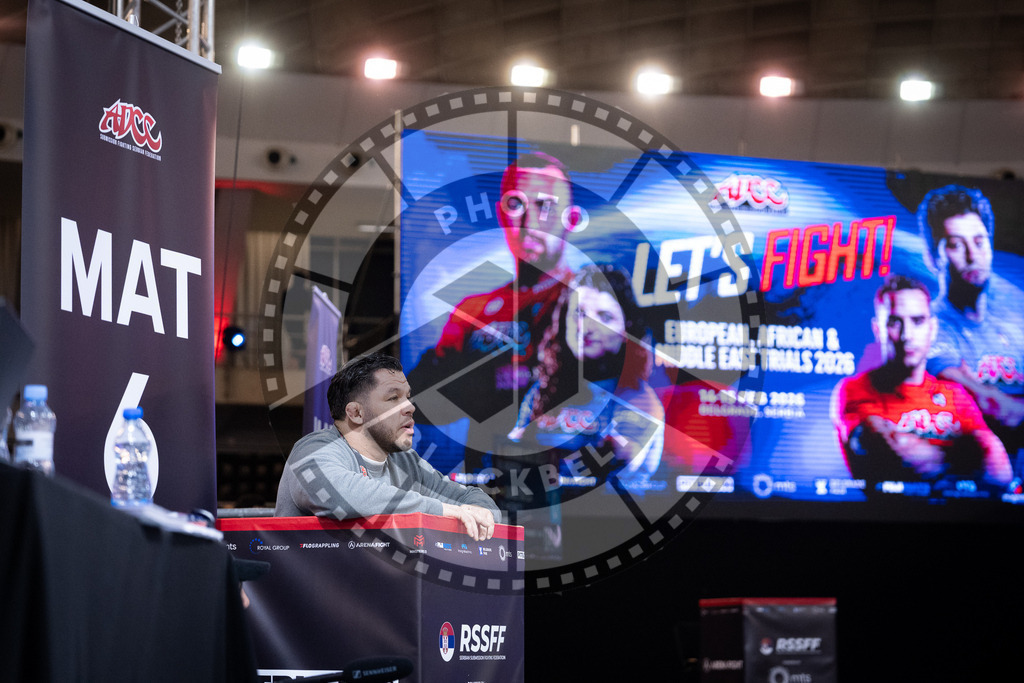20260214PBB4103 | Fighters compete during the ADCC European Trials  competition day 1 in Belgrade, Serbia, on February 14, 2026.