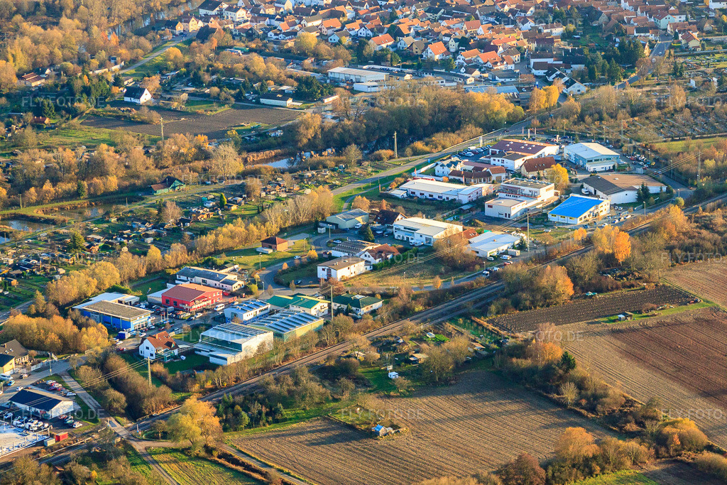 Luftbild: Gewerbegebiet N in Wörth am Rhein im Bundesland Rheinland-Pfalz in Deutschland. Foto: IMG_22633.jpg vom 19.11.2009 durch Werner Riehm/FLY-FOTO.de