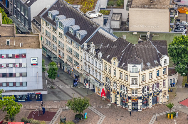 Bottrop240701247 | Luftbild, Pferdemarkt Einkaufsstraße Fußgängerzone, Geschäfte und Wohngebäude, Altstadt, Bottrop, Ruhrgebiet, Nordrhein-Westfalen, Deutschland