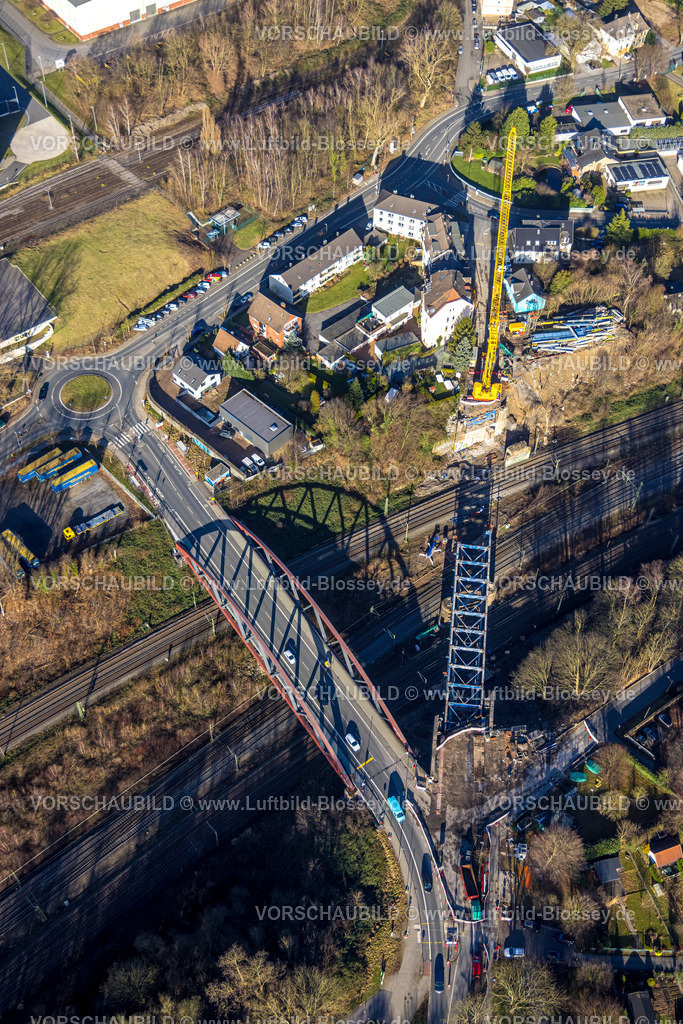 Bochum240103827 | Luftbild, Baustelle Brücke Buselohstraße, Altenbochum, Bochum, Ruhrgebiet, Nordrhein-Westfalen, Deutschland