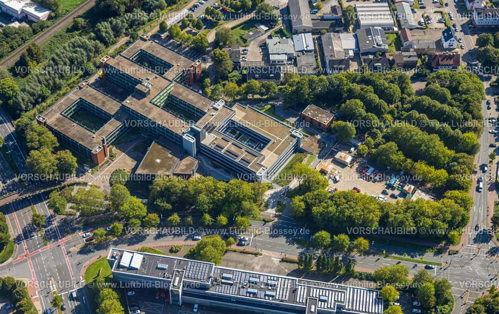 Recklinghausen250902294 | Luftbild, Kreishaus Kreis Recklinghausen mit neuem Anbau, Hillen, Recklinghausen, Ruhrgebiet, Nordrhein-Westfalen, Deutschland