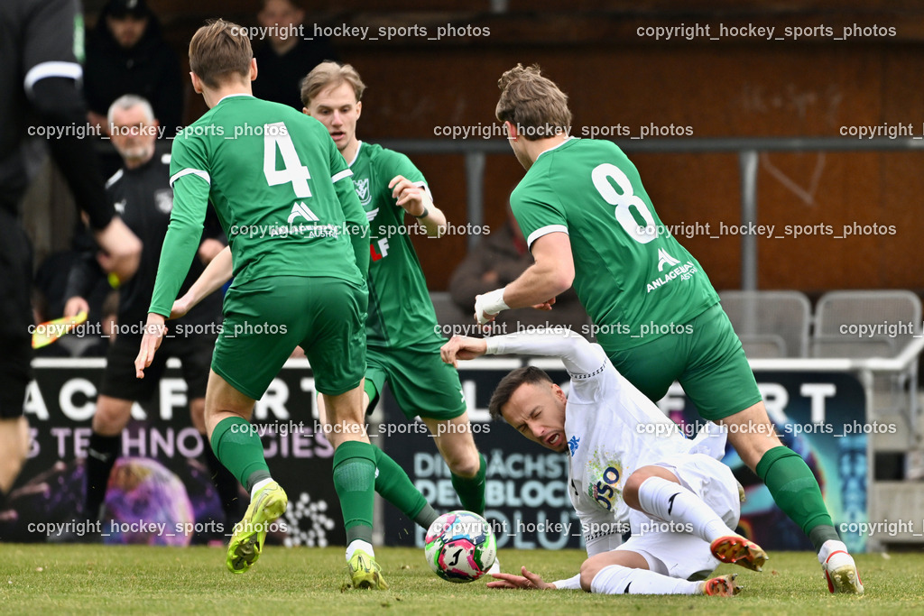 SAK vs. VST Völkermarkt | #4 Marius Leo Maierhofer VST Völkermarkt, #8 Lukas Urnik VST Völkermarkt, #9 Sinan Samardzic SAK, #10 Mario Michael Kuester VST Völkermarkt, SAK vs. VST Völkermarkt, SAK vs. VST Völkermarkt am 21.03.2026 in Klagenfurt (Sportpark Welzenegg), Austria, (Photo by Bernd Stefan)