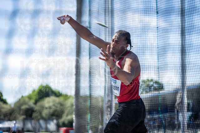 Multisport Event; Ratingen, 28.06.2026 | RATINGEN, GERMANY - JUNE 28, 2026 : Fred Isaac Fleurisson (GER / Germany) competing in the discus throw during the Multisport Event at Stadion Ratingen on June 28, 2026 in Ratingen, Germany.