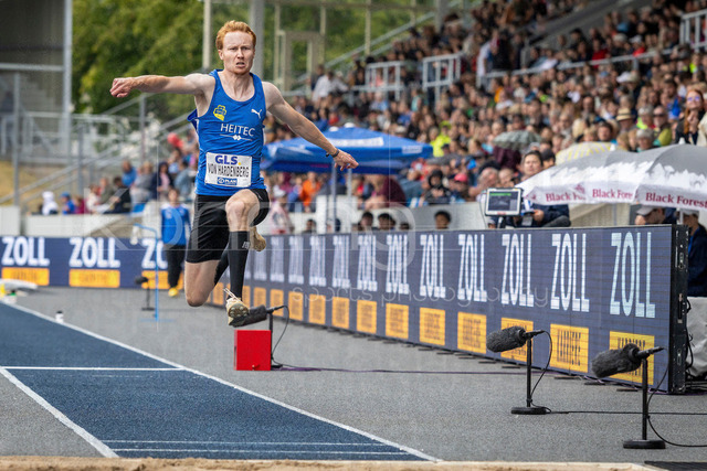 Deutsche Leichtathletik-Meisterschaften; Bochum-Wattenscheid, 26.07.2026 | Benedikt von Hardenberg (LAC Quelle Fürth) zweitplatzierter im Dreisprung; Deutsche Leichtathletik-Meisterschaften am 26.07.2026 im Lorheide-Stadion, Bochum-Wattenscheid (Nordrhein-Westfalen).