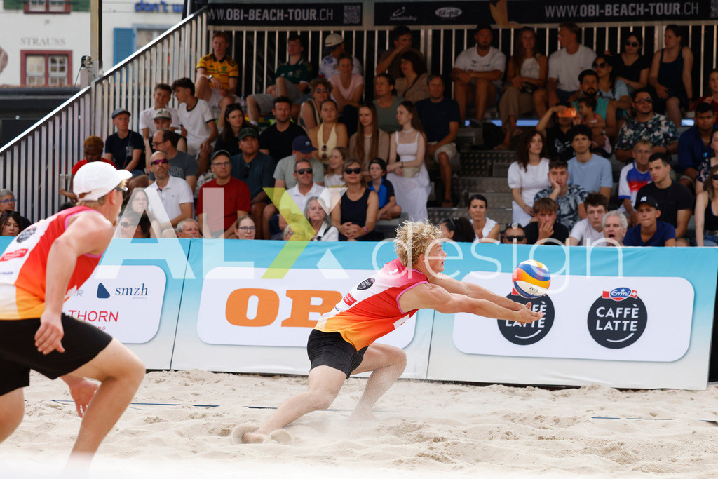 Obi BeachTour 2026 - Basel | BASEL, SWITZERLAND - JULY 18: JACOB HEJLSVIG PETERSEN (DEN) during the Obi BeachTour 2026 match between NAPIER / PETERSEN (DEN) and HAGENBUCH / HAUSSENER (SUI) at Barfüsserplatz on July 18, 2026 in Basel, Switzerland. - Realisiert mit Pictrs.com