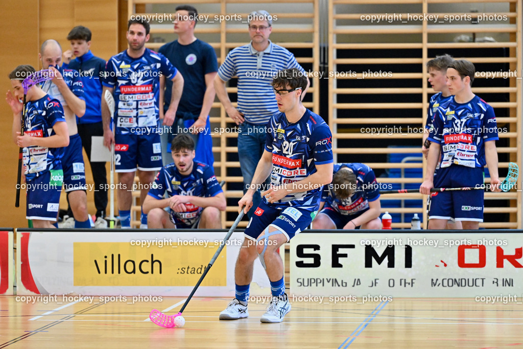 VSV Unihockye vs. KAC Floorball | #20 David Gredler VSV Unihockey, VSV Unihockye vs. KAC Floorball, VSV Unihockye vs. KAC Floorball am 13.04.2025 in Villach (Ballspielhalle St. Martin), Austria, (Photo by Bernd Stefan)