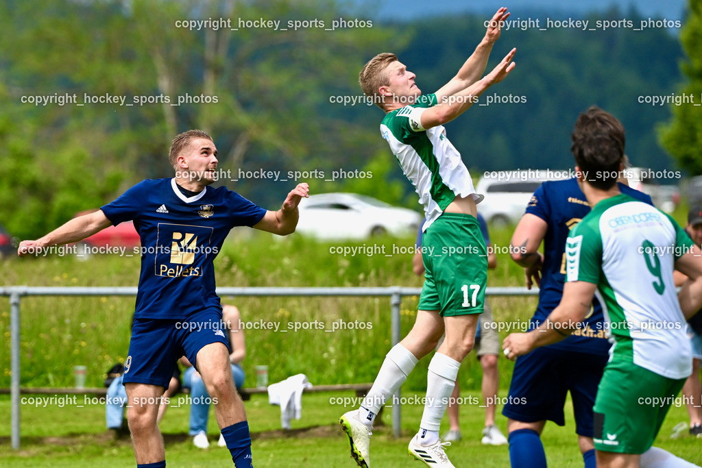 ATUS Velden vs. VST Völkermarkt | #99 Luca Alexander Pollanz ATUS Velden, #17 Daniel Ulrich Primusch VST Völkermarkt, ATUS Velden vs. VST Völkermarkt, ATUS Velden vs. VST Völkermarkt am 30.05.2024 in St. Egyden (Sportpark St. Egyden), Austria, (Photo by Bernd Stefan)