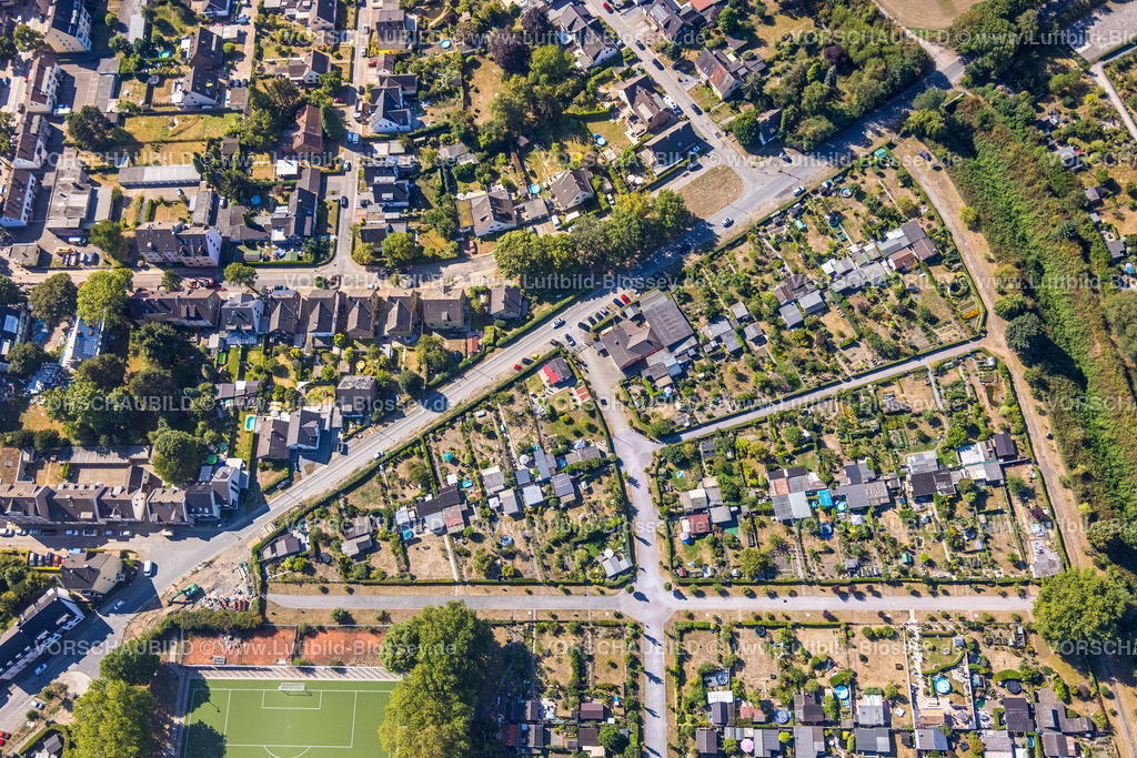 Essen220806708 | Luftbild, Gartenbauverein Essen-Dellwig, Tortenform, Essen-Dellwig, Essen, Ruhrgebiet, Nordrhein-Westfalen, Deutschland