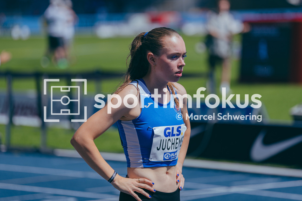 Deutsche Meisterschaften der Frauen und Männer 2026 | Lina Juchems, Sportclub Krefeld 1905, U20 4x400-Meter-Staffel, Deutsche Meisterschaften der Frauen und Männer 2026, Lohrheidestadion Bochum-Wattenscheid, 25.07.2026. Foto: Marcel Schwering / sportimfokus - Realisiert mit Pictrs.com