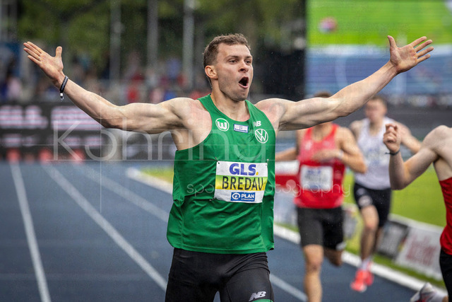 Deutsche Leichtathletik-Meisterschaften; Bochum-Wattenscheid, 26.07.2026 | Deutscher Meister über 400m: Jean Paul Bredau (VfL Wolfsburg); Deutsche Leichtathletik-Meisterschaften am 26.07.2026 im Lorheide-Stadion, Bochum-Wattenscheid (Nordrhein-Westfalen).