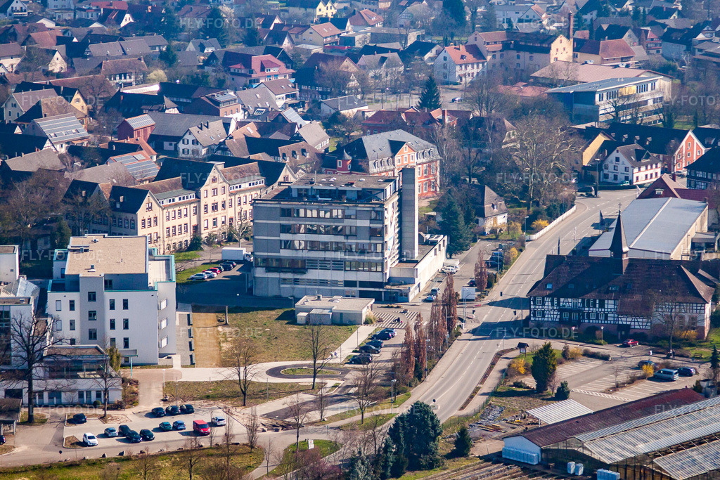 Luftbild: Epilepsiezentrum Kork im Ortsteil Kork in Kehl im Bundesland Baden-Württemberg in Deutschland. Foto: IMG_62927.jpg vom 09.03.2014 durch Werner Riehm/FLY-FOTO.deDiakonie Kork