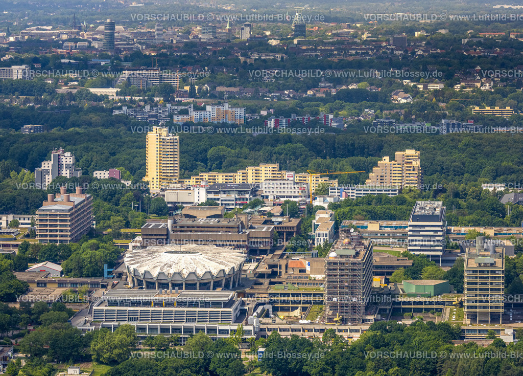 Bochum220503553 | Luftbild, RUB, Ruhr-Universität Bochum, Uni-Center und Skyline von Bochum, Audimax Hörsaal, Querenburg, Bochum, Ruhrgebiet, Nordrhein-Westfalen, Deutschland