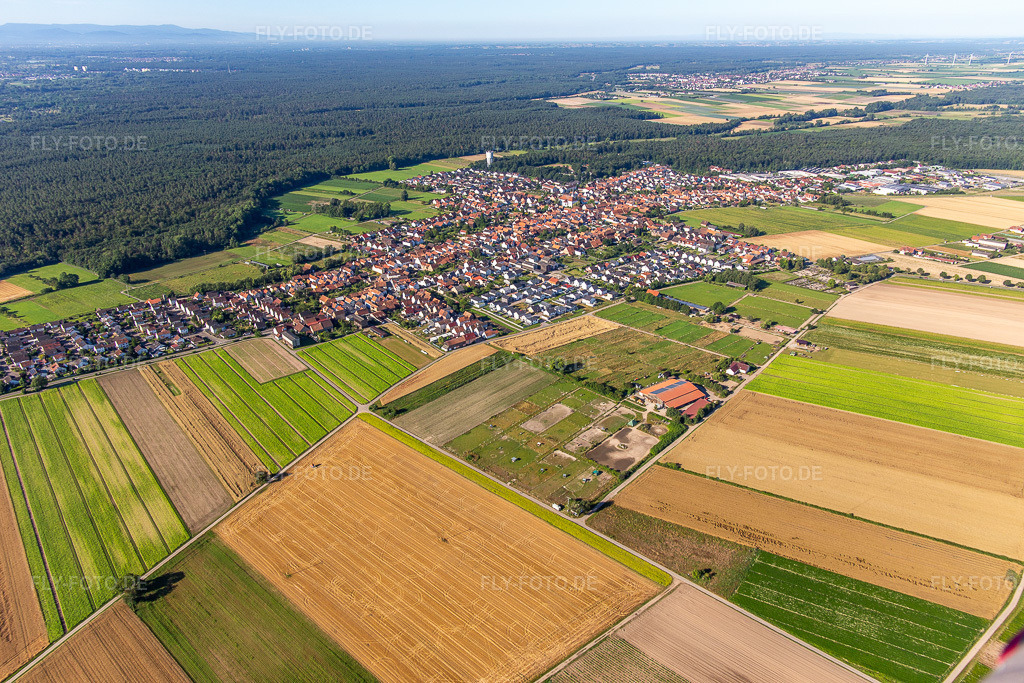 Luftbild: Ortsansicht von Nordosten in Hatzenbühl im Bundesland Rheinland-Pfalz in Deutschland. Foto: IMG_142542.jpg vom 09.07.2024 durch Werner Riehm/FLY-FOTO.de