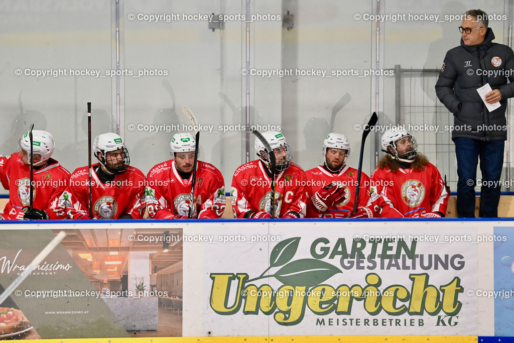 ESC Steindorf vs. ESV Ferlach | Spielerbank ESV Ferlach, Headcoach ESV Ferlach Vnuk Jure, ESC Steindorf vs. ESV Ferlach, ESC Steindorf vs. ESV Ferlach am 19.10.2024 in Steindorf (Ossiachersee Halle), Austria, (Photo by Bernd Stefan)