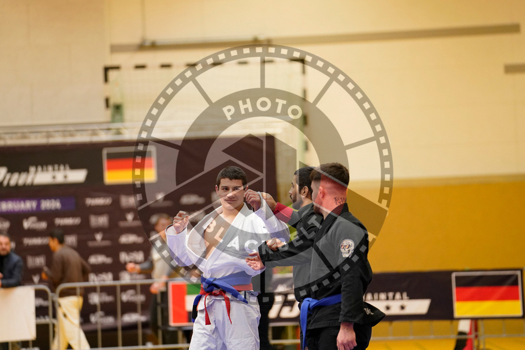 20240203PBB05118 | Fighters compete during the Brazilian Jiu-Jitsu Championship of the AJP Tour in Maintal by Frankfurt am Main, Germany, on February 2, 2024.