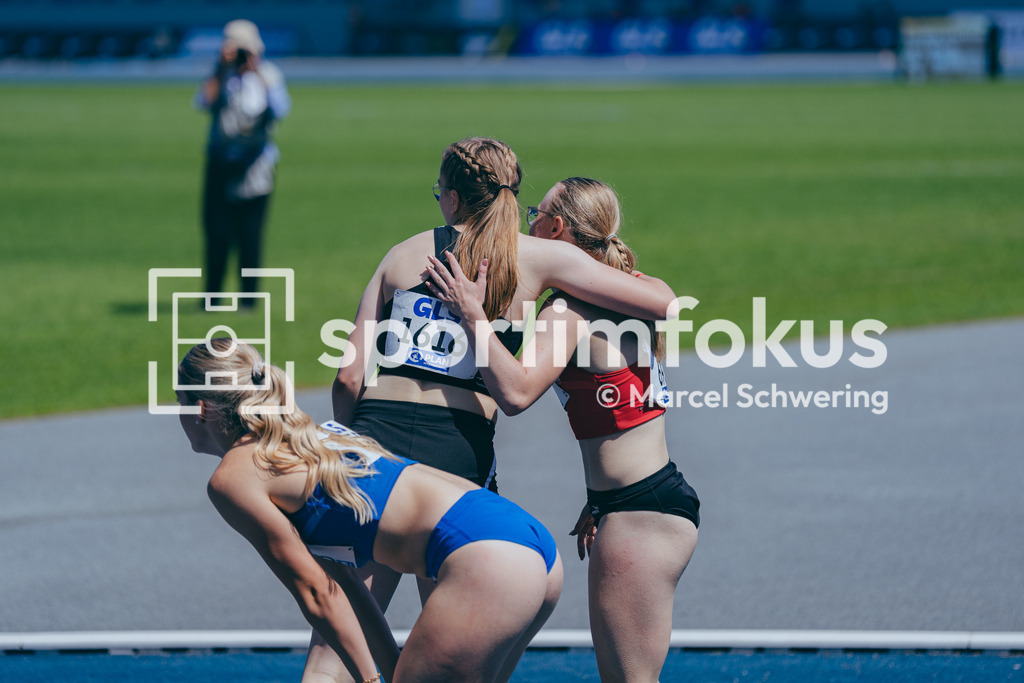 Deutsche Meisterschaften U20 / U16 2026 | Hannah Bauermann, Ski-Club Olpe, 1616, Fiona Wenzel, Schweriner SC, 693 110 Meter Hürden, Finale, Deutsche Meisterschaften der U20 &amp; U16 2026, Lohrheidestadion Bochum-Wattenscheid, 12.07.2026. Foto: Marcel Schwering / sportimfokus - Realisiert mit Pictrs.com