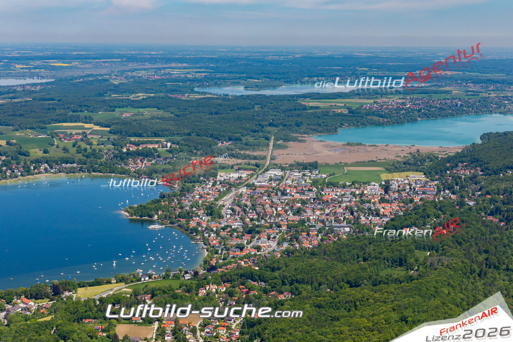 Aktuelles Luftbild von  herrsching-am-ammersee - Die Luftaufnahme wurde 2021 mittels UL-Flugzeug erstellt ( keine Drohne ) - hochauflösende Kamera-Systeme von  Canon -Beste Qualität - Für grossformatige Ausdrucke geeignet. Die Geschenkidee !