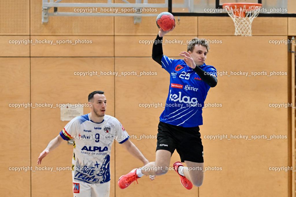 SC Ferlach vs. ALPLA HC Hard | #9 Tokic Ante SC Hard, #25 PLONER Florian SC Ferlach, SC Ferlach vs. ALPLA HC Hard, SC Ferlach vs. ALPLA HC Hard am 05.04.2025 in Ferlach (Ballspielhalle Ferlach), Austria, (Photo by Bernd Stefan)