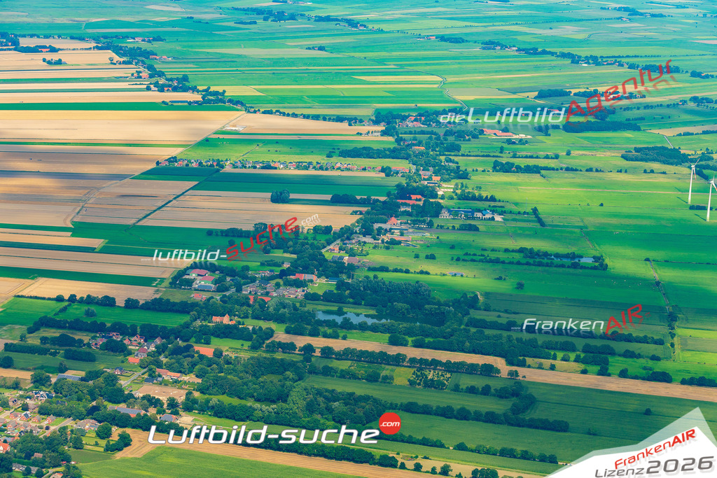 Bunderhee Steinhausstraße Bunde Bild- Das Luftbild wurde 2025 vom UL-Flugzeug heraus erstellt ( keine Drohne bzw. Drohnenaufnahme ) - Hochauflösende Luftaufnahme -Nicht vergleichbar mit Google Maps oder Satelittenbilder- Die Geschenkidee !Mit Lizenz und Bildrechte bestellbar - CC