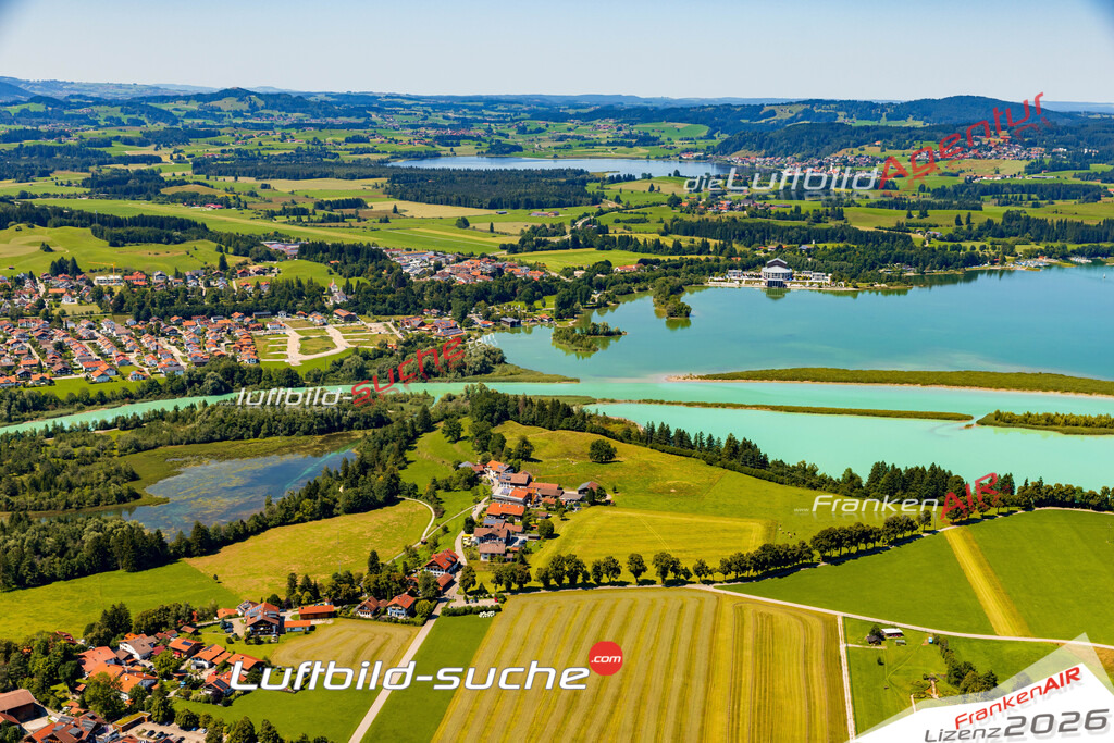 Horn Schwangau Bild- Das Luftbild wurde 2025 vom UL-Flugzeug heraus erstellt ( keine Drohne ) - Hochauflösende Luftaufnahme -Nicht vergleichbar mit Google Maps oder Satelittenbilder- Die Geschenkidee !Mit Lizenz und Bildrechte bestellbar