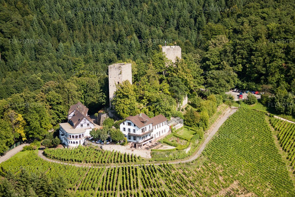 Luftbild: Burg Windeck im Ortsteil Riegel in Bühl im Bundesland Baden-Württemberg in Deutschland. Foto: IMG_31436.jpg vom 09.08.2010 durch Werner Riehm/FLY-FOTO.de