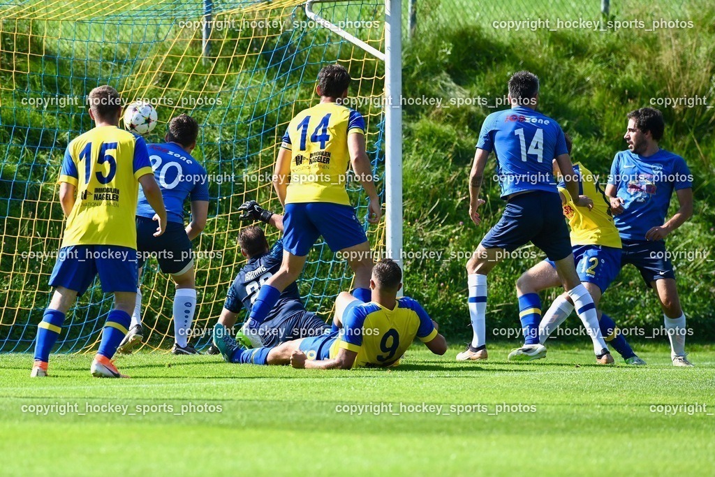 SV Afritz vs. ASKÖ Bodensdorf 20.8.2023 | #14 Fabian Orter, #20 Maximilian Sigurd Wenerich, #29 Philipp Kamnig, #9 Fabian Hannes Raab, #15 Niklas Stinnig, #14 Dejan Kecanovic, #12 Sandro Pascal Moser, #11 Andreas Kummer, #29 Philipp Kamnig, Tor SV Afritz