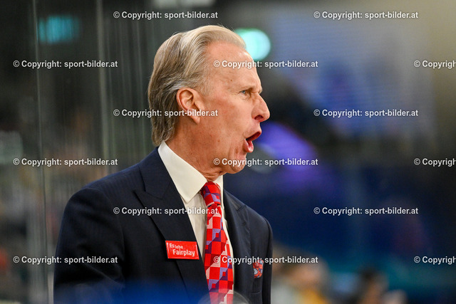 AUT, ICE, Black Wings Linz (AUT) vs Asiago Hockey (ITA) | 12.01.2024, Eishalle Linz, AUT, ICE Eishockey Liga, Black Wings Linz (AUT) vs Asiago Hockey (ITA), im Bild Tom Barrasso, Head Coach Asiago Hockey (Asiago)


// ICE win2day Hockey League Match between Black Wings Linz (AUT) vs Asiago Hockey (ITA) in Linz, Austria on 2024/01/12